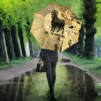 Apis Umbrella Ancient Egyptian Papyrus Map, Egyptian Crown Bull Illustration - Wonder Print Shop