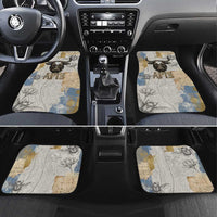Apis Ancient Egyptian Car Mats with Beige-Gray Hieroglyphic, Ornate Bull Head, and Gold-Blue Typography - Wonder Print Shop