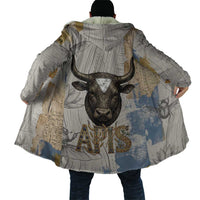 Apis Ancient Egyptian Cloak with Beige-Gray Hieroglyphic, Ornate Bull Head, and Gold-Blue Typography - Wonder Print Shop