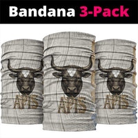 Apis Ancient Egyptian Neck Gaiter with Beige-Gray Hieroglyphic, Ornate Bull Head, and Gold-Blue Typography - Wonder Print Shop