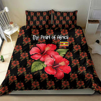 Uganda Bedding Set with Hibiscus Flower Pattern and The Pearl of Africa Text