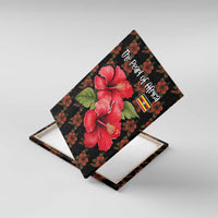 Uganda Canvas Wall Art with Hibiscus Flower Pattern and The Pearl of Africa Text