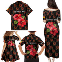Uganda Family Matching Puletasi and Hawaiian Shirt with Hibiscus Flower Pattern and The Pearl of Africa Text