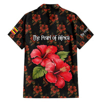 Uganda Hawaiian Shirt with Hibiscus Flower Pattern and The Pearl of Africa Text