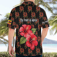 Uganda Hawaiian Shirt with Hibiscus Flower Pattern and The Pearl of Africa Text