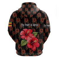 Uganda Hoodie with Hibiscus Flower Pattern and The Pearl of Africa Text