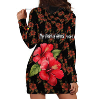 Uganda Hoodie Dress with Hibiscus Flower Pattern and The Pearl of Africa Text