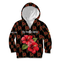 Uganda Kid Hoodie with Hibiscus Flower Pattern and The Pearl of Africa Text