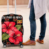 Uganda Luggage Cover with Hibiscus Flower Pattern and The Pearl of Africa Text