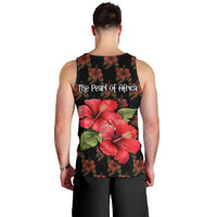 Uganda Men Tank Top with Hibiscus Flower Pattern and The Pearl of Africa Text