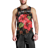 Uganda Men Tank Top with Hibiscus Flower Pattern and The Pearl of Africa Text
