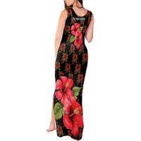 Uganda Tank Maxi Dress with Hibiscus Flower Pattern and The Pearl of Africa Text