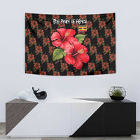 Uganda Tapestry with Hibiscus Flower Pattern and The Pearl of Africa Text
