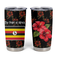Uganda Tumbler Cup with Hibiscus Flower Pattern and The Pearl of Africa Text