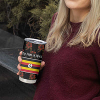 Uganda Tumbler Cup with Hibiscus Flower Pattern and The Pearl of Africa Text