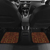 Uganda Car Mats with Grey Crowned Crane and Tribal Pattern Spirit of Uganda Theme
