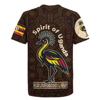 Uganda Rugby Jersey with Grey Crowned Crane and Tribal Pattern Spirit of Uganda Theme
