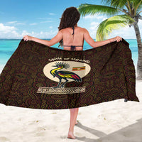 Uganda Sarong with Grey Crowned Crane and Tribal Pattern Spirit of Uganda Theme