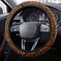 Uganda Steering Wheel Cover with Grey Crowned Crane and Tribal Pattern Spirit of Uganda Theme
