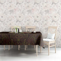 Uganda Tablecloth with Grey Crowned Crane and Tribal Pattern Spirit of Uganda Theme