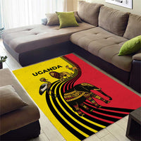 Uganda Area Rug with African Wildlife Elephant Lion and Crane in Tribal Pattern Design