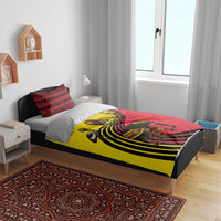 Uganda Bedding Set with African Wildlife Elephant Lion and Crane in Tribal Pattern Design