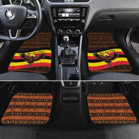 Uganda Car Mats with Crested Crane and Rise and Shine Tribal Pattern Design