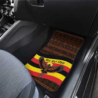 Uganda Car Mats with Crested Crane and Rise and Shine Tribal Pattern Design