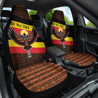 Uganda Car Seat Cover with Crested Crane and Rise and Shine Tribal Pattern Design