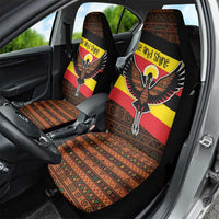 Uganda Car Seat Cover with Crested Crane and Rise and Shine Tribal Pattern Design