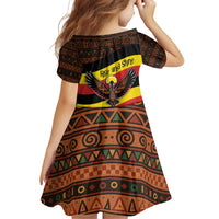 Uganda Family Matching Puletasi and Hawaiian Shirt with Crested Crane and Rise and Shine Tribal Pattern Design