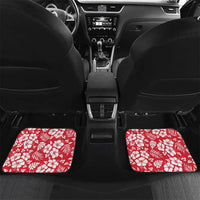 Uganda Car Mats with Red Hibiscus Flowers and National Flag Design