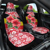 Uganda Car Seat Cover with Red Hibiscus Flowers and National Flag Design