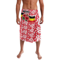 Uganda Lavalava with Red Hibiscus Flowers and National Flag Design