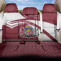 Latvia Back Car Seat Cover with National Coat of Arms and Traditional Folk Patterns