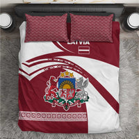 Latvia Bedding Set with National Coat of Arms and Traditional Folk Patterns
