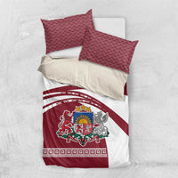 Latvia Bedding Set with National Coat of Arms and Traditional Folk Patterns
