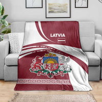 Latvia Blanket with National Coat of Arms and Traditional Folk Patterns