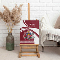Latvia Canvas Wall Art with National Coat of Arms and Traditional Folk Patterns