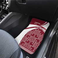 Latvia Car Mats with National Coat of Arms and Traditional Folk Patterns