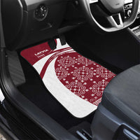 Latvia Car Mats with National Coat of Arms and Traditional Folk Patterns