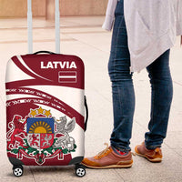 Latvia Luggage Cover with National Coat of Arms and Traditional Folk Patterns