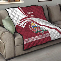 Latvia Quilt with National Coat of Arms and Traditional Folk Patterns