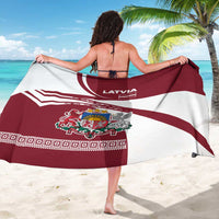 Latvia Sarong with National Coat of Arms and Traditional Folk Patterns