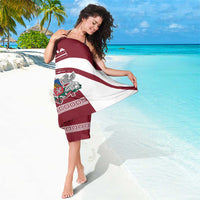 Latvia Sarong with National Coat of Arms and Traditional Folk Patterns