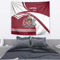 Latvia Tapestry with National Coat of Arms and Traditional Folk Patterns