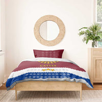 Latvia Bedding Set with Three Stars Design and Traditional Pattern Details