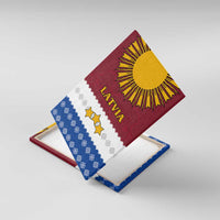 Latvia Canvas Wall Art with Three Stars Design and Traditional Pattern Details