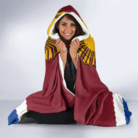 Latvia Hooded Blanket with Three Stars Design and Traditional Pattern Details