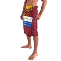 Latvia Lavalava with Three Stars Design and Traditional Pattern Details